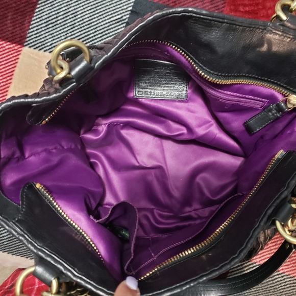 Authentic Used Black Pleated Leather COACH bag - Picture 7 of 8